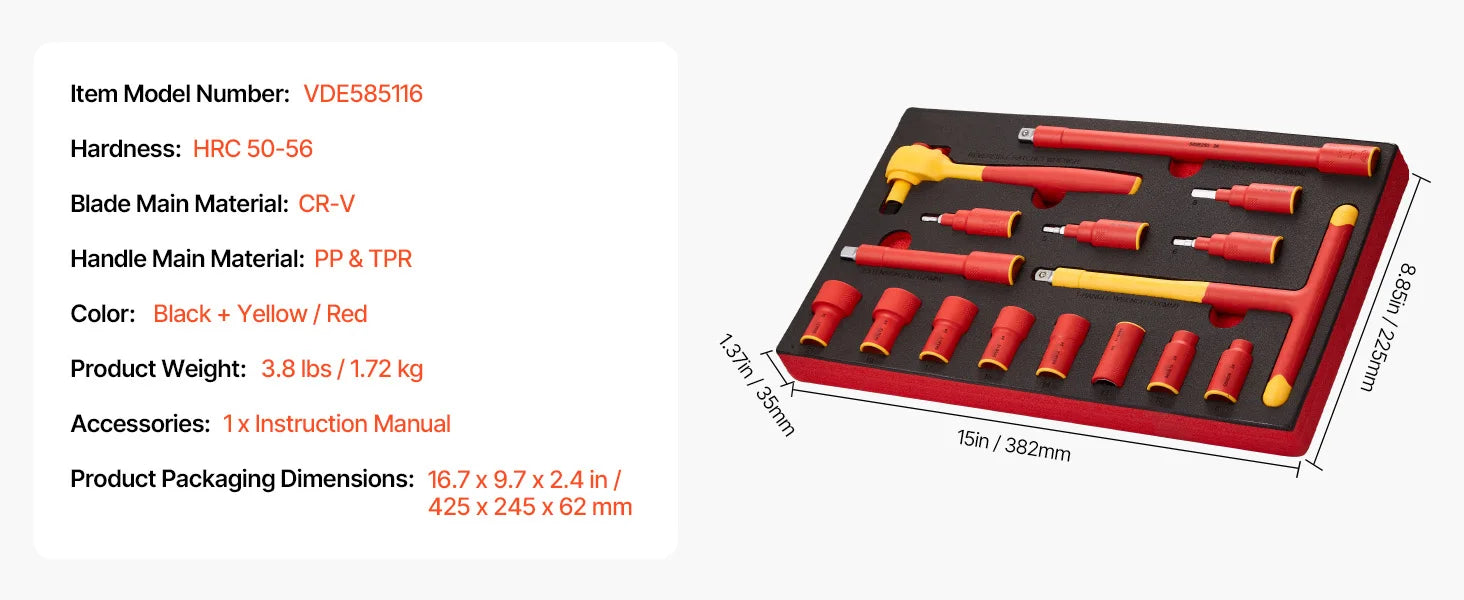 11-Piece 1000V Insulated Screwdriver Set with Voltage Tester