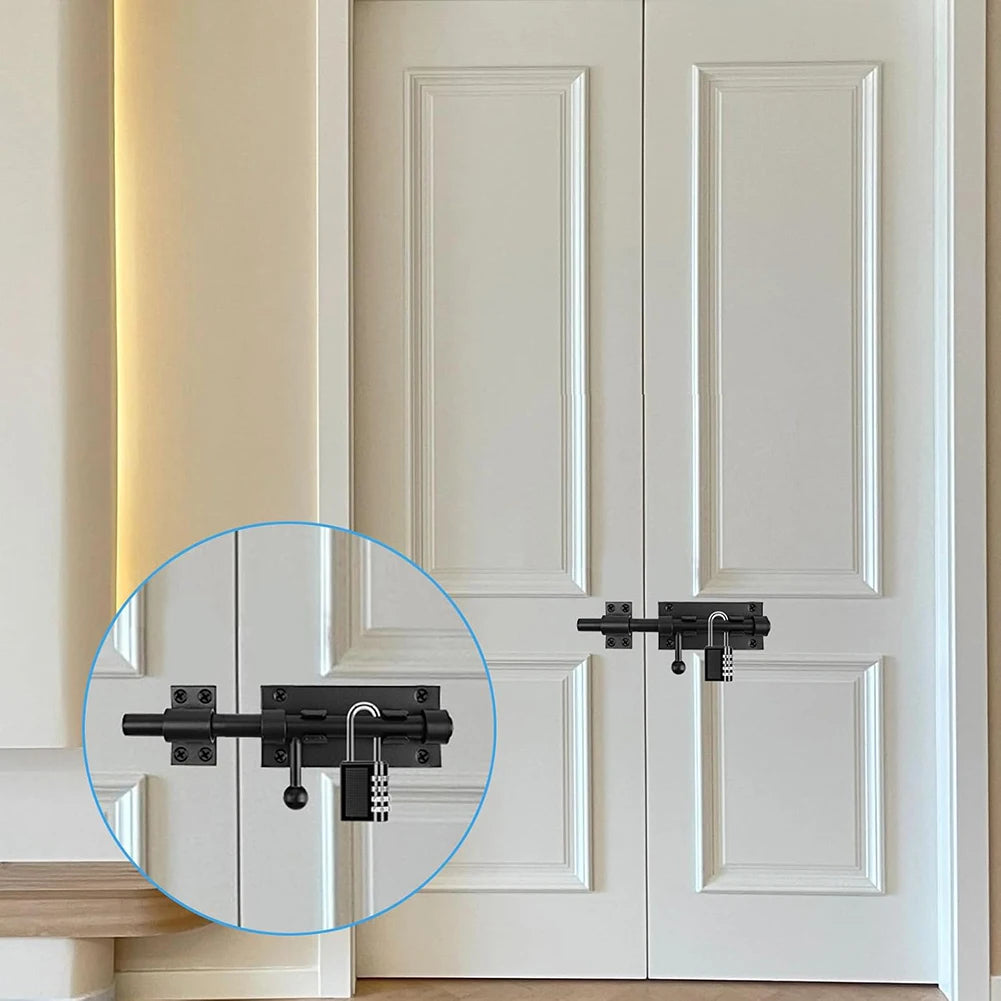 Black 201 Stainless Steel Sliding Door Latch, 200 mm