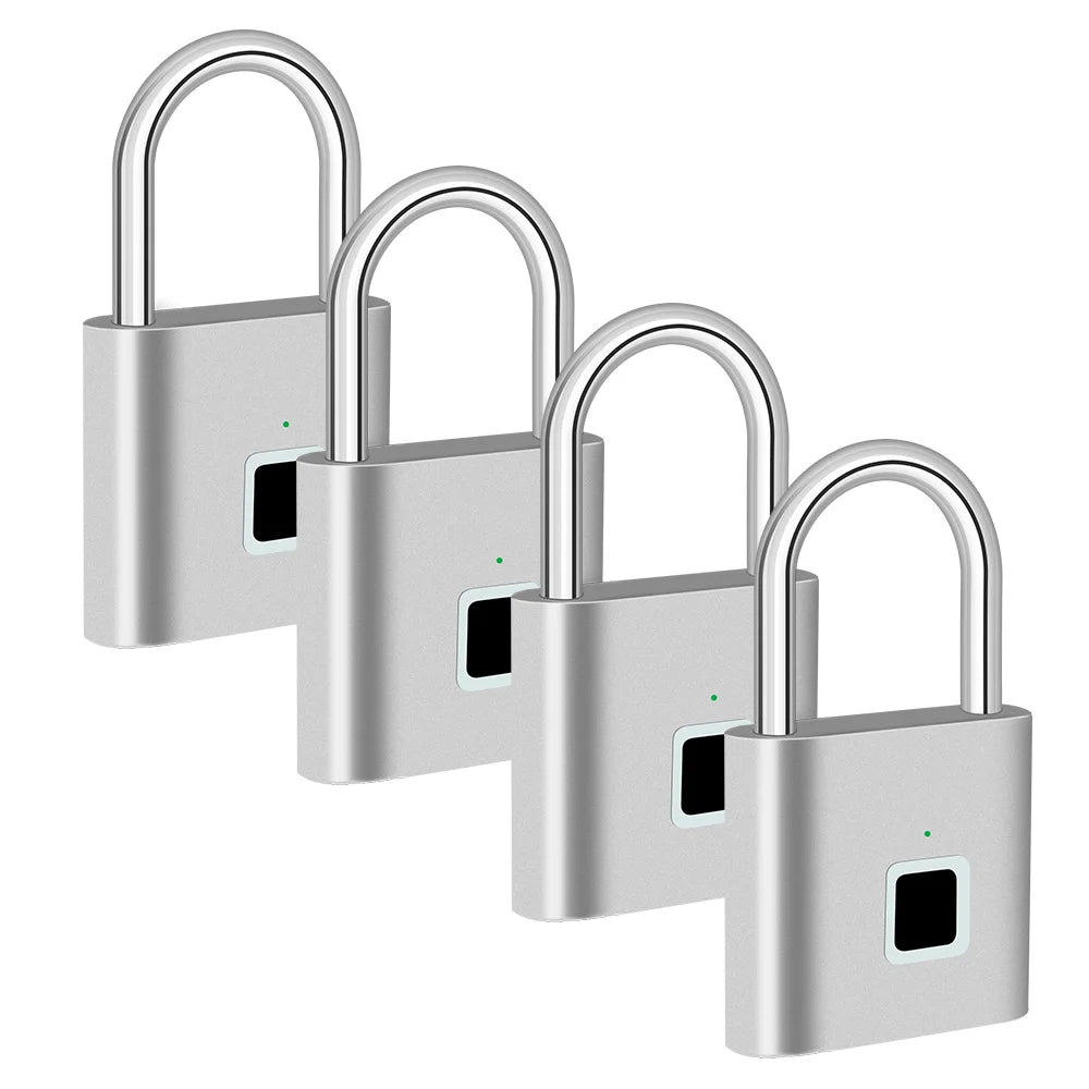 Kleines Smart-Fingerabdruck-Padlock Zinklegierung Körper 9000 Mal Öffnen Wiederaufladbares Digital Schloss Fitnessstudio Schule Gepäckschrank Sicherheit Padlock