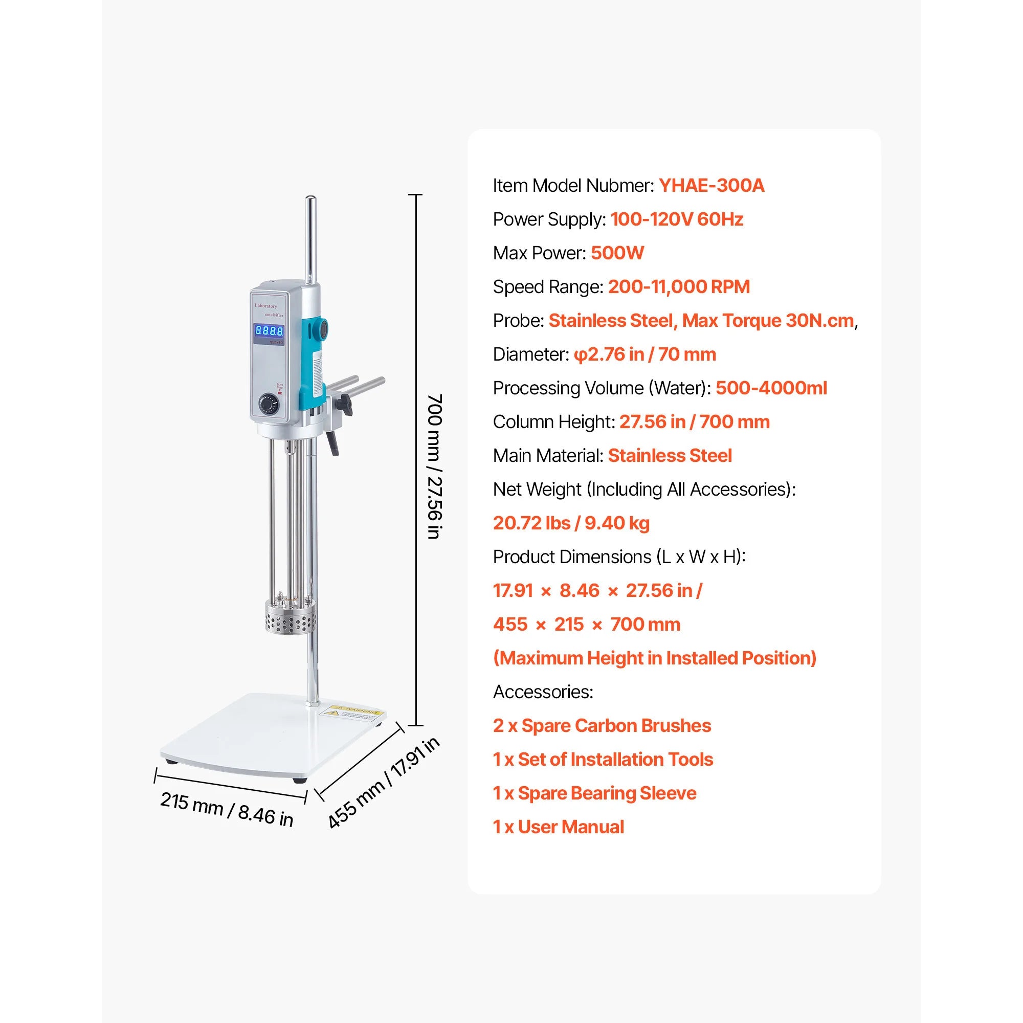 High Speed Laboratory Homogenizer with Digital Display Control