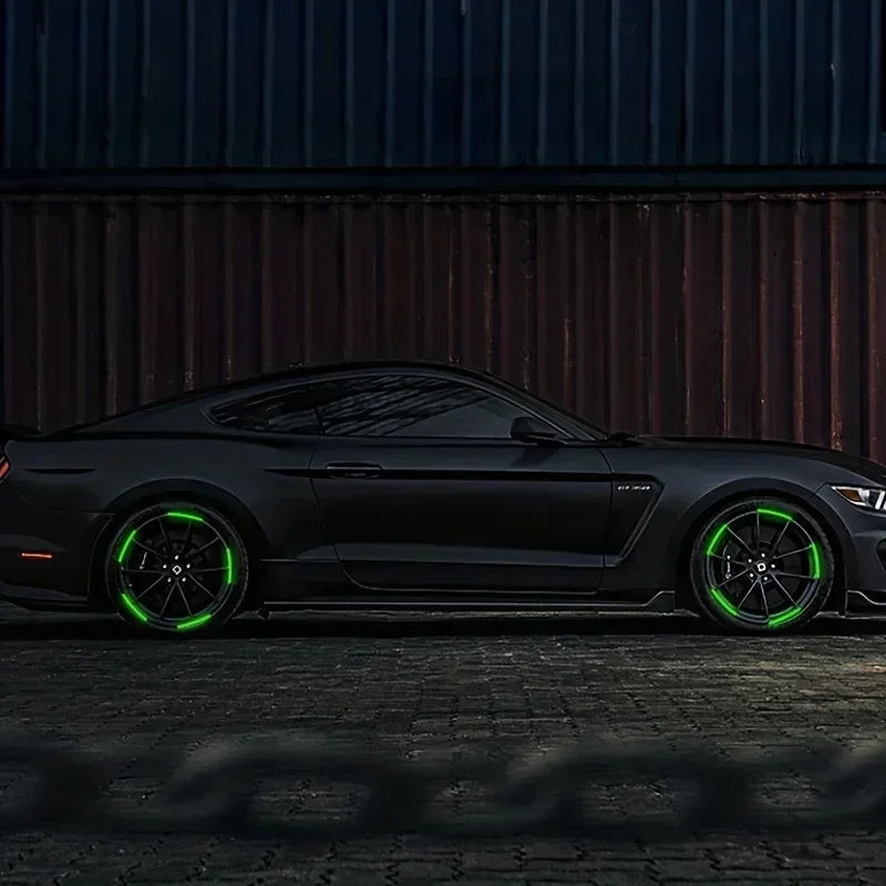 20PCS Car Wheel Luminous Stickers Reflective Stickers Luminous Fluorescent Color Wheel Decoration Motorcycle Night Stickers 