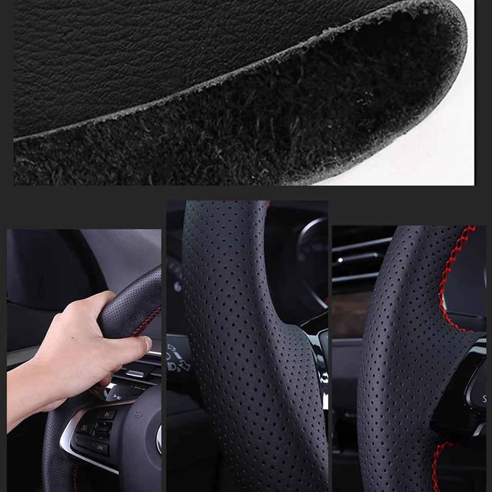 Testreszabás kézi varrás microfiber bőr autó kormányvédő kiegészítők Toyota RAV4 SUV 2019-2024 Avalon 2019-2022