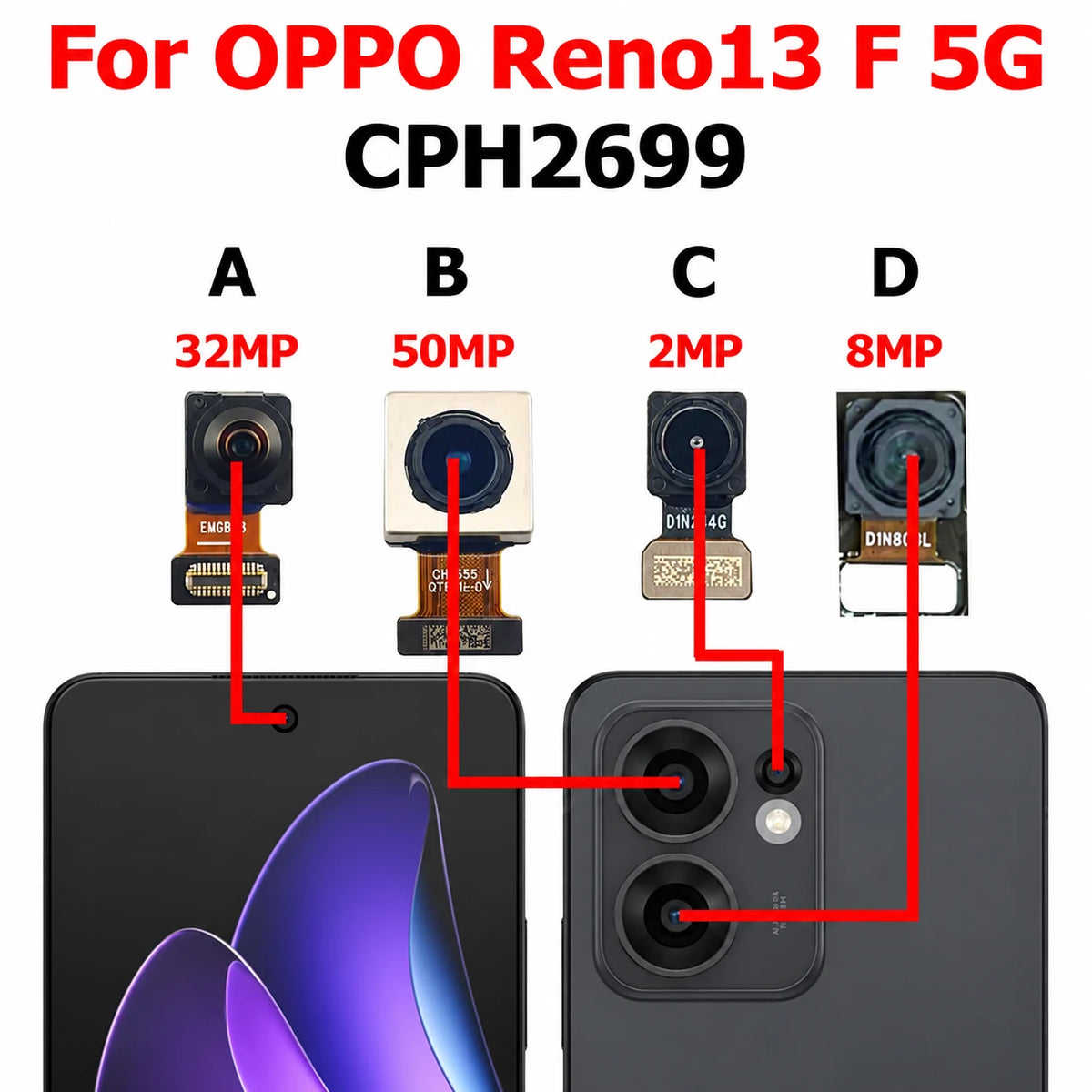 Modul fotoaparátu Oppo Reno13 F 5G, CPH2699