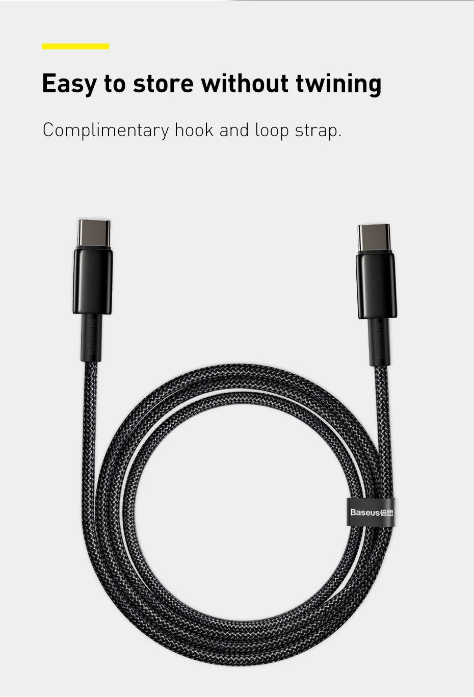 Cable Baseus 100W Tipo C para iPhone 15, Cable de Carga Rápida USB C PD para Macbook, Samsung, Xiaomi, Cable Tipo C USB C