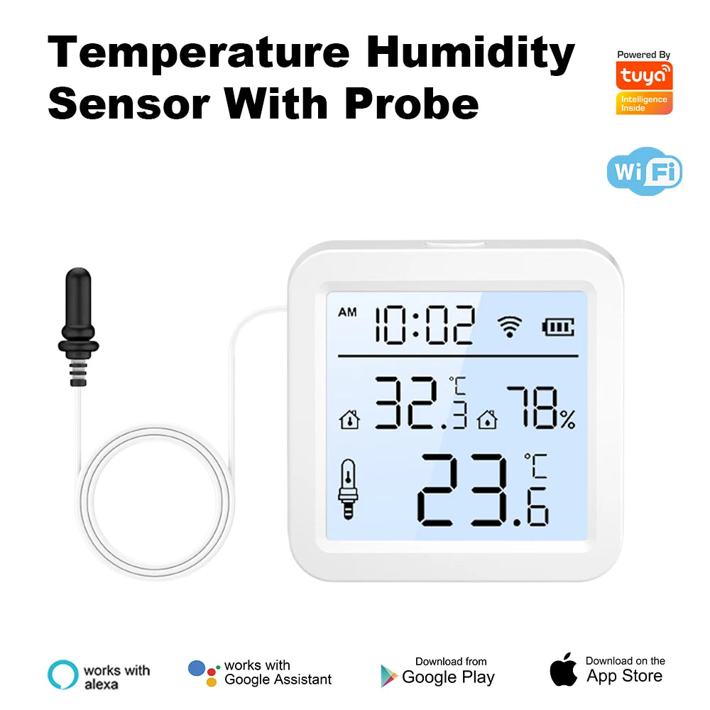 Tuya WiFi Temperature and Humidity Sensor with Probe