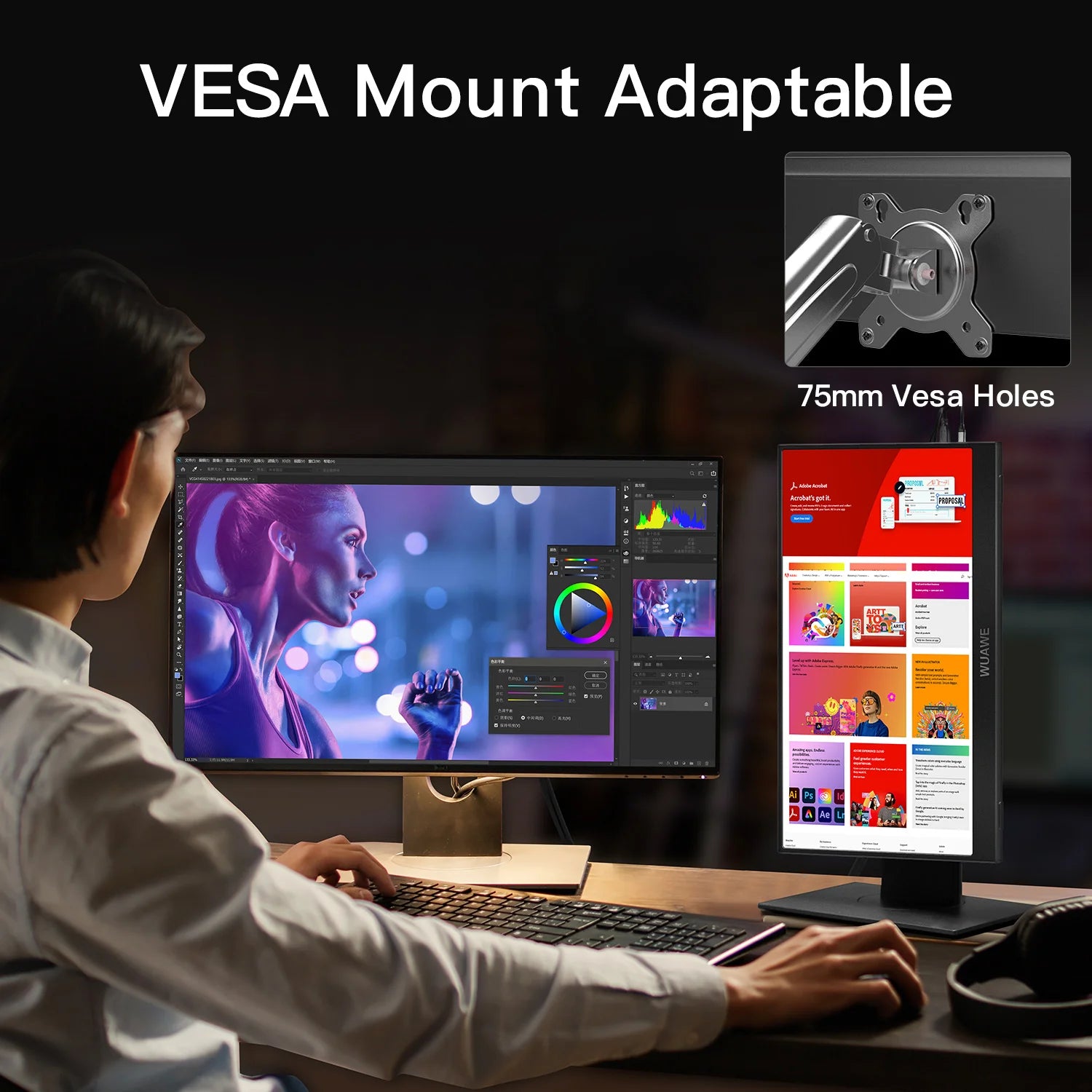 Monitor Portátil 15,6 Polegadas 1080P USB-C HDMI Ecrã Externo