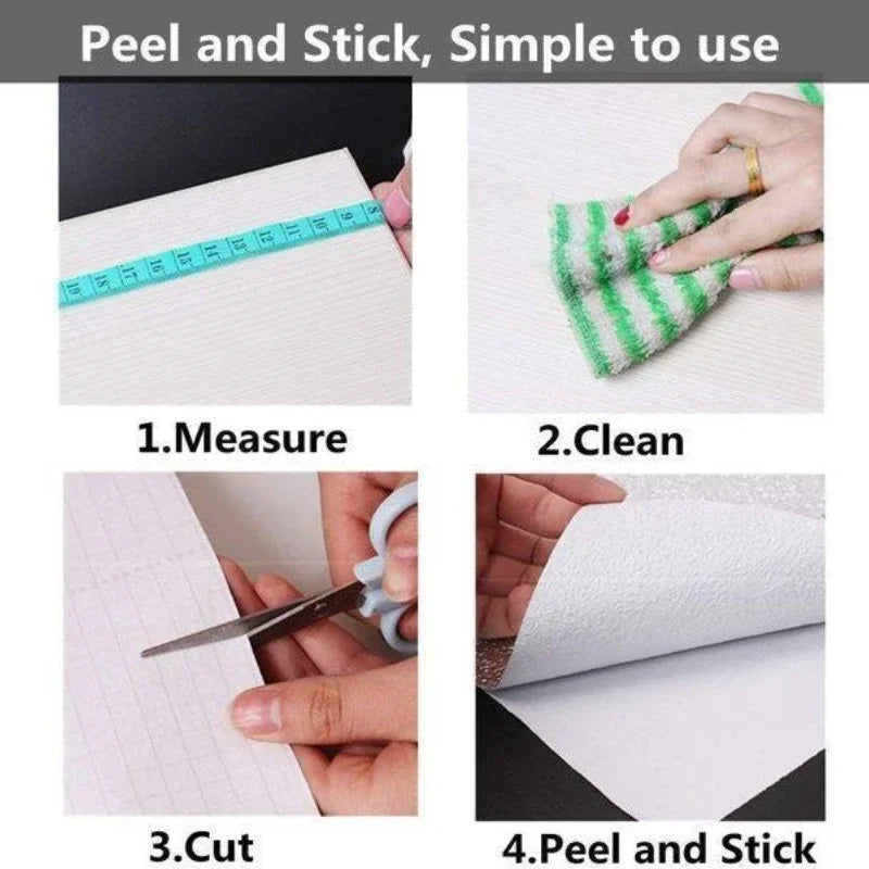 Kitchen Wallpaper Stickers Self Adhesive Aluminum Foil Oil Proof Waterproof Stickers for Countertop Drawer Cabinets Shelf Line 