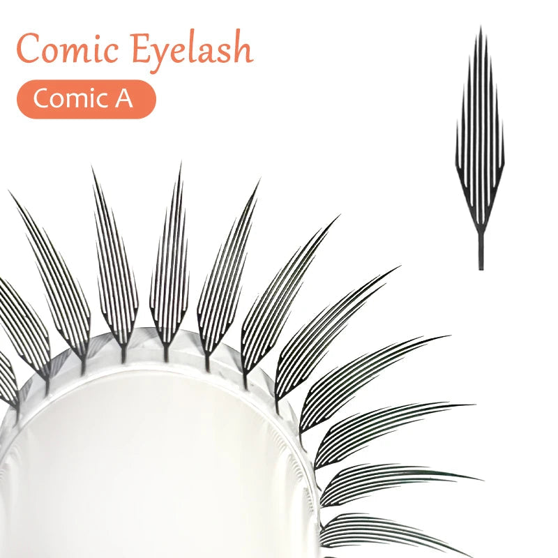 DIYDAY Comic Spire Eyelash Extension Premade Manga False Eyelashes Super Soft Light Feather-Feeling Anime Lashes for Makeup Tool 