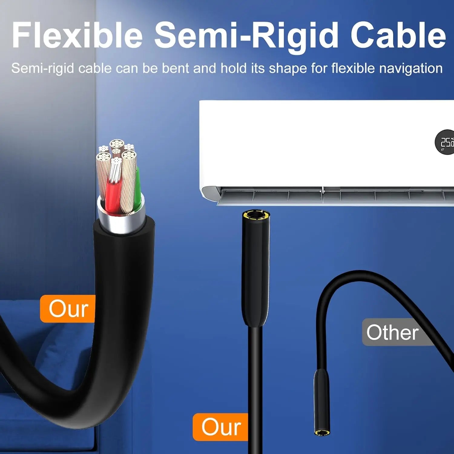 1080P HD Endoscope Camera with 4.3" LCD and 8 LEDs