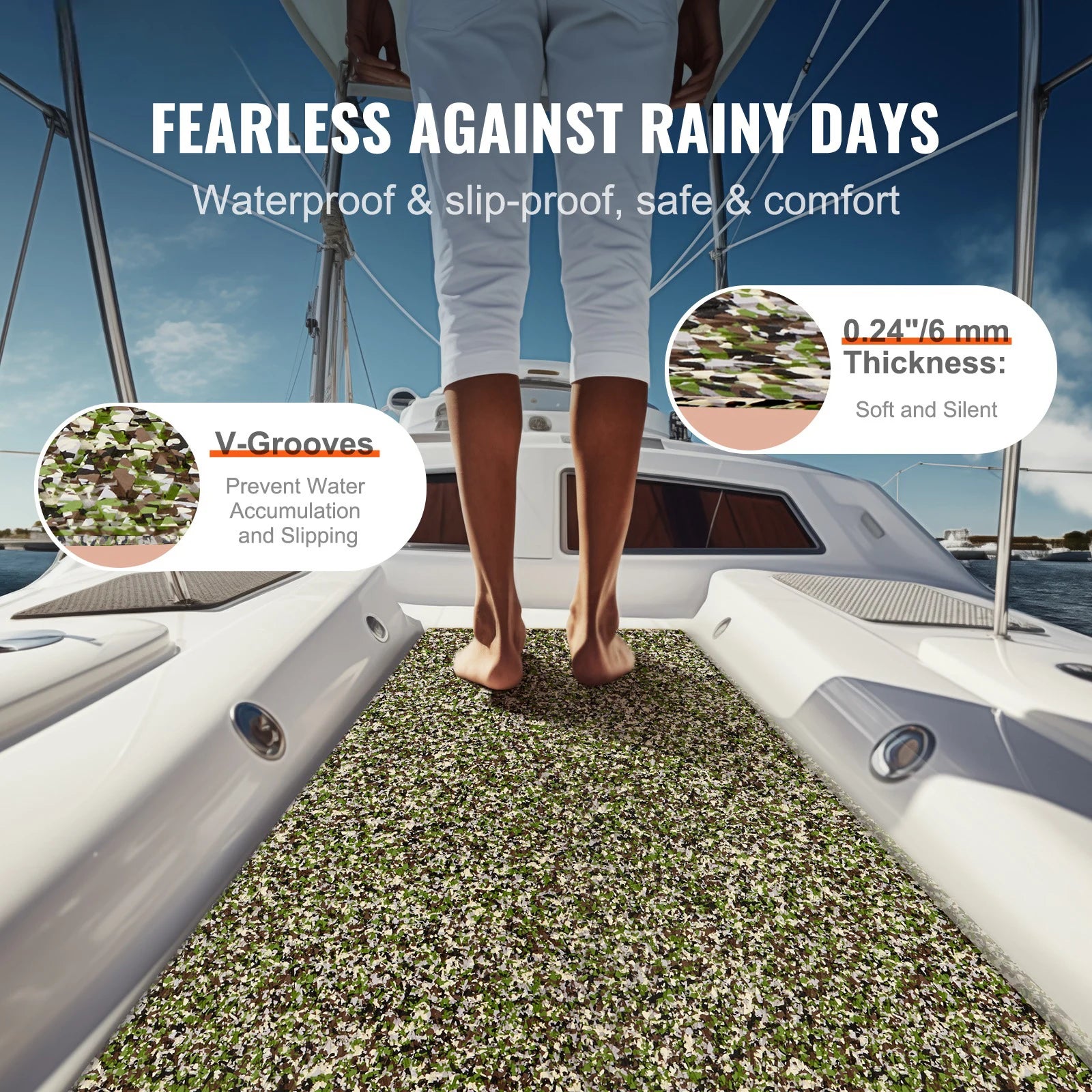 EVA Foam Boat Deck Flooring Non-Slip Self-Adhesive Marine Mat