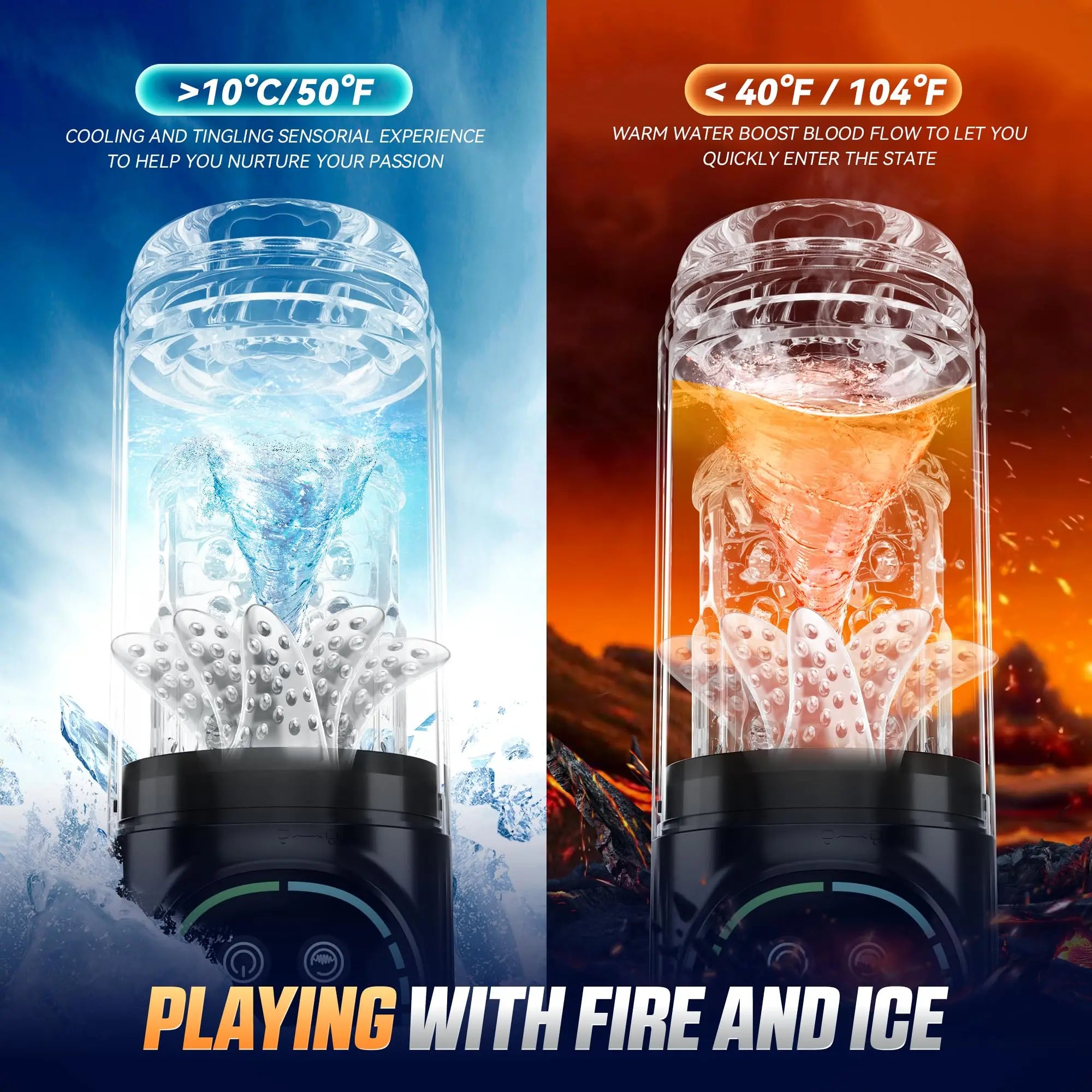 Dönen ve Yalama Fonksiyonlu Otomatik İtişli Erkek Mastürbatör