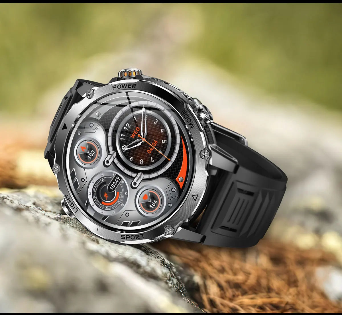 Outdoor Bluetooth Anruf-Smartwatch mit LED-Taschenlampe