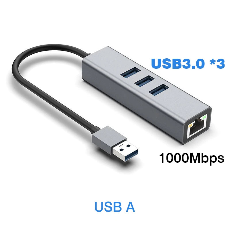 USB-Ethernetadapter en hub, verbindingsopties