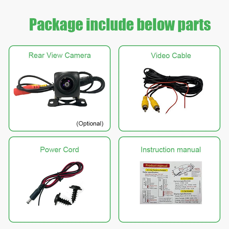 1080P Car Rear View Camera 170° Night Vision Waterproof