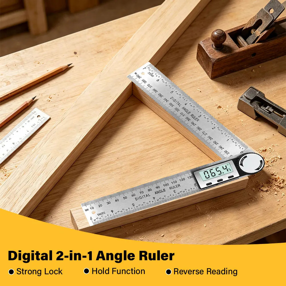 200 mm Digital Angle Ruler with Locking Knob