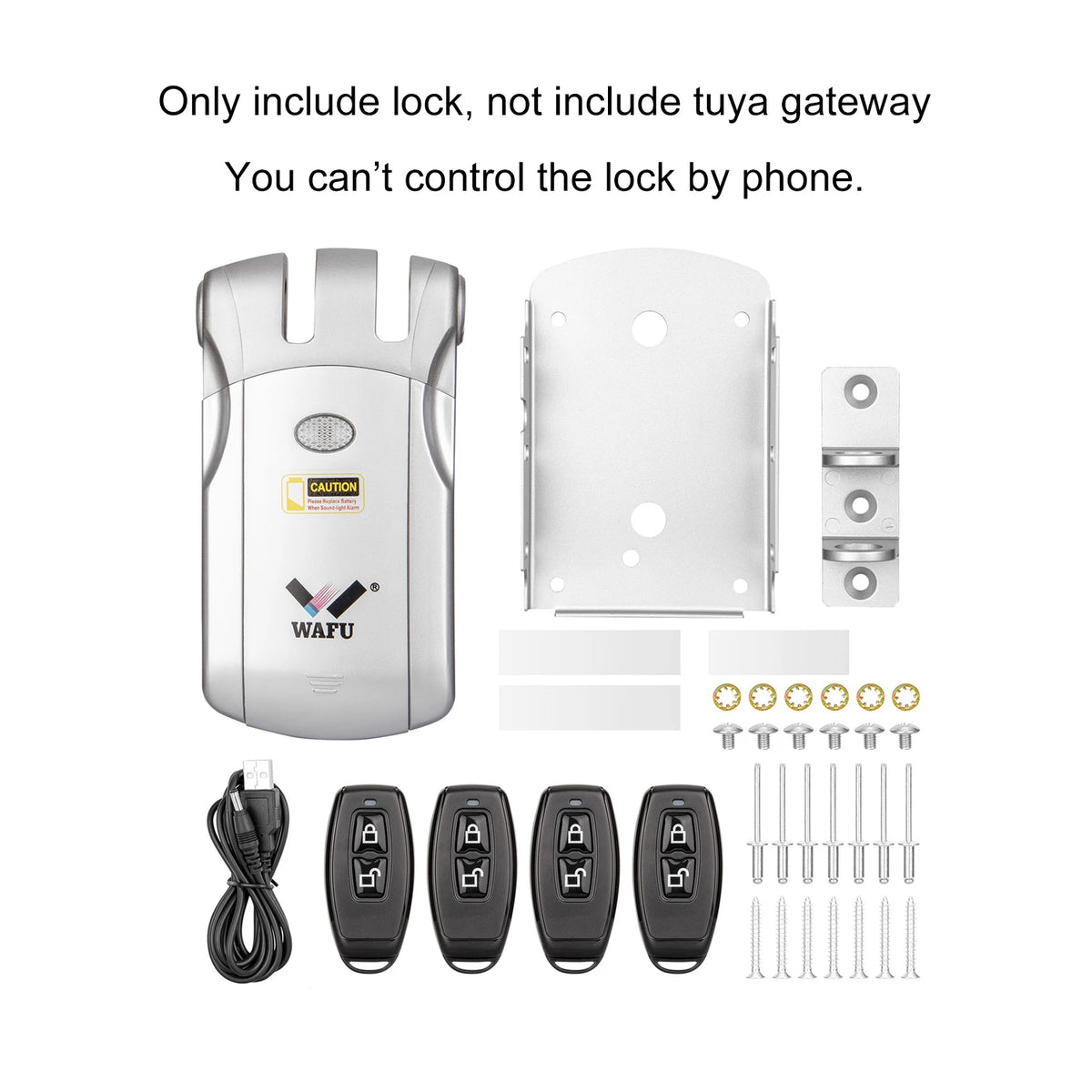 Wafu 019 Remote Control Door Lock Smart Lock Remote Control Invisible Locks Electronic Wireless Keyless Door Locks Dealbolt Lock