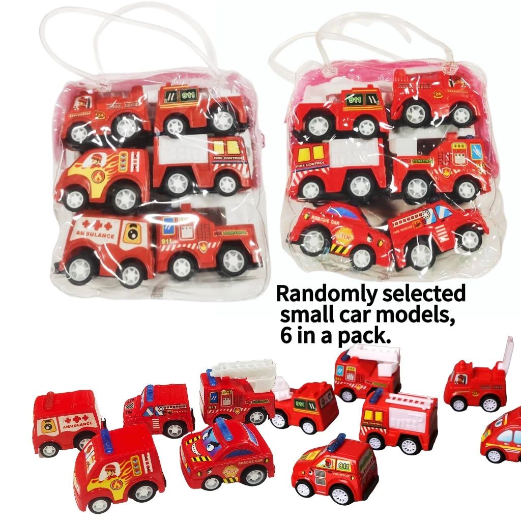 Six Pull-Back Toy Vehicles