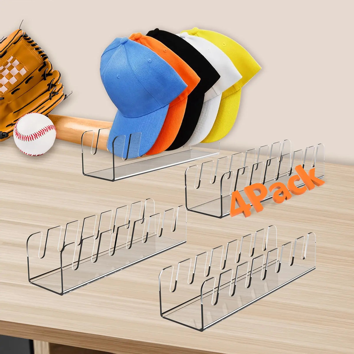 Baseball Cap Hat Holder Hat Storage Device Acrylic Cap Holder Durable Suitable for Bedroom Closet Dressing Table Store Display