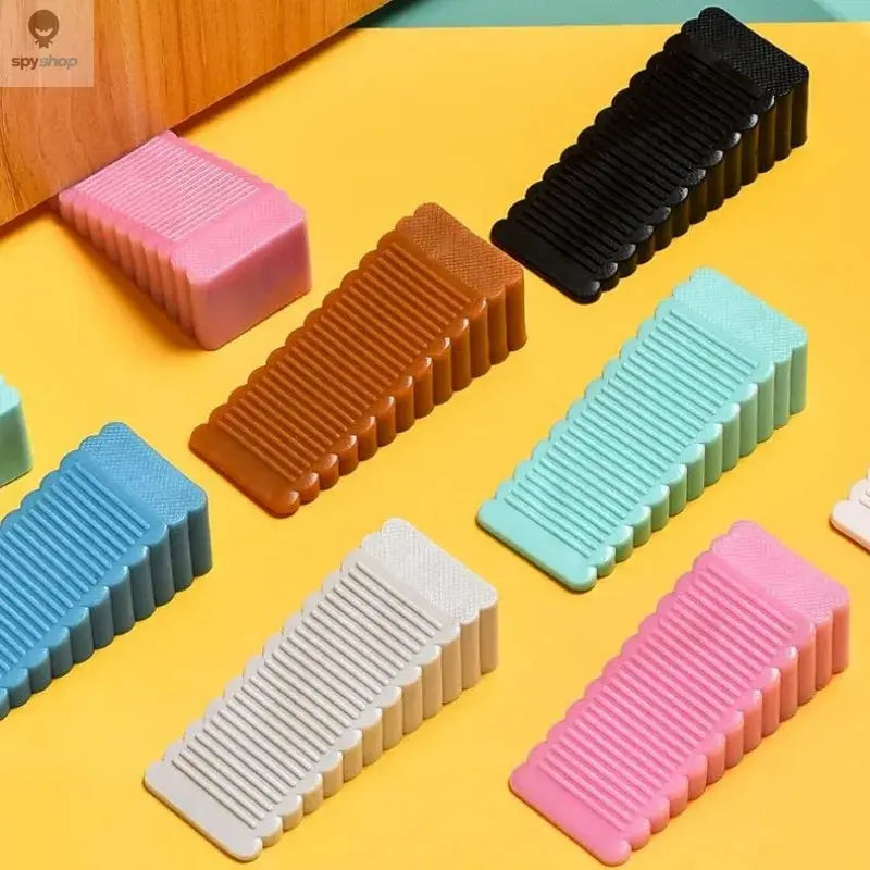 Safety Silicone Door Stop Stoppers Block Wedge Doorstops Door Stopper Home Office Door Rear Retainer Anti-collision Stop Spy-shop.com