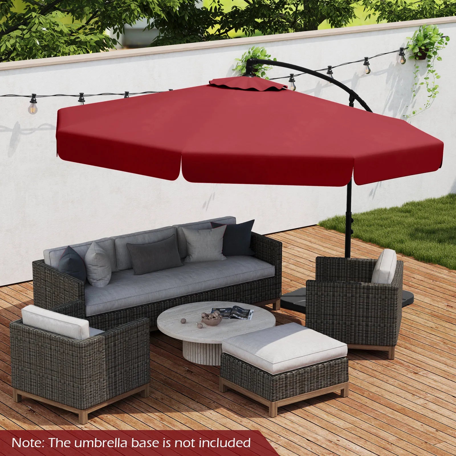 10 ft Offset Hanging Patio Umbrella with Cover