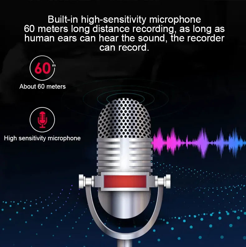 Mini Voice Activated Recorder with 500H Standby & Magnetic Mount
