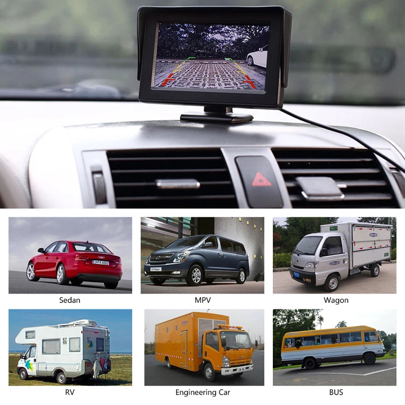 4.3 Inch Rear View Camera Monitor Screen Reversing Camera for Car Parking Parking System Camera for Vehicle