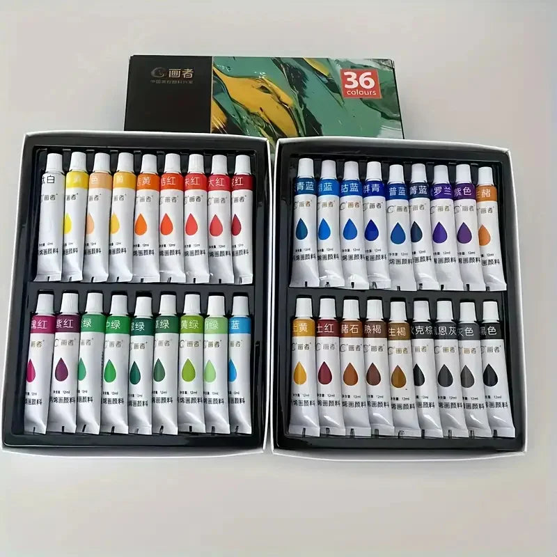 Colorful Acrylic Paint Set – Vibrant 12ml Tubes for Creative Projects