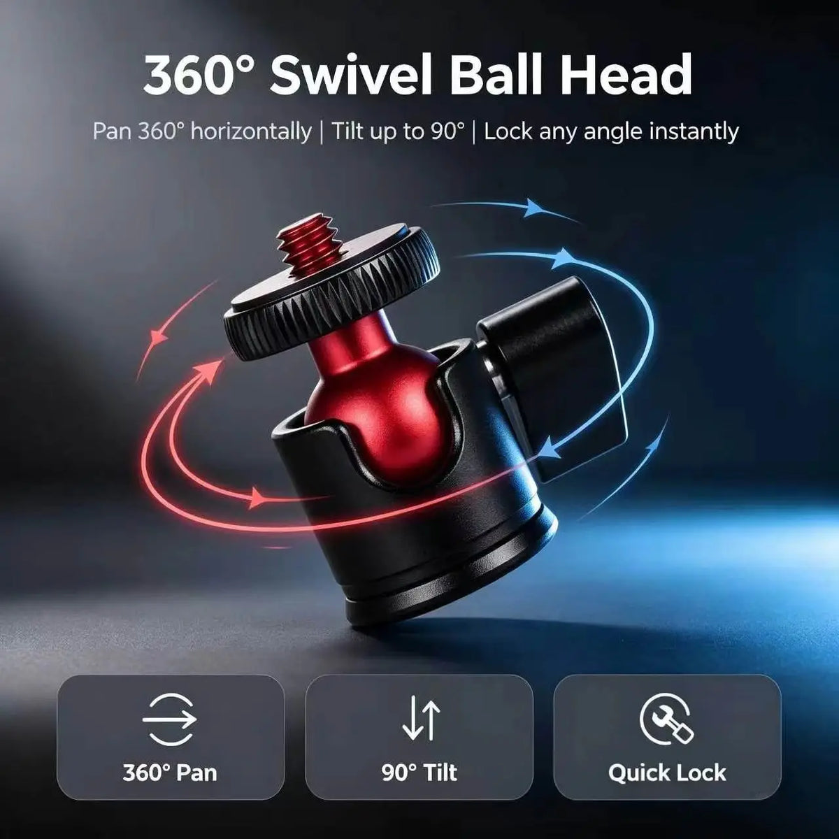 Compact Tripod Ball Head with U-Shaped Slot