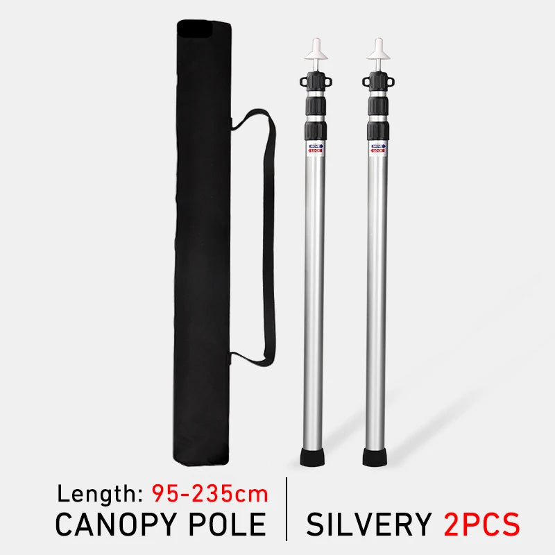 Adjustable Aluminum Camping Tarp Poles Set, 2 Pieces