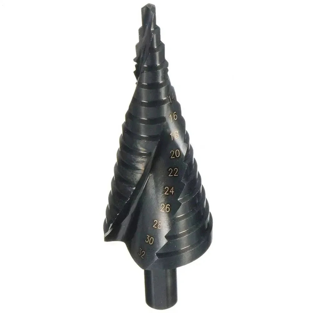 HSS Cobalt Step Drill Bit 4-32mm Spiral Cone Bit Triangle Shank Metal Wood Drilling Reamer High Speed Steel DIY Tool