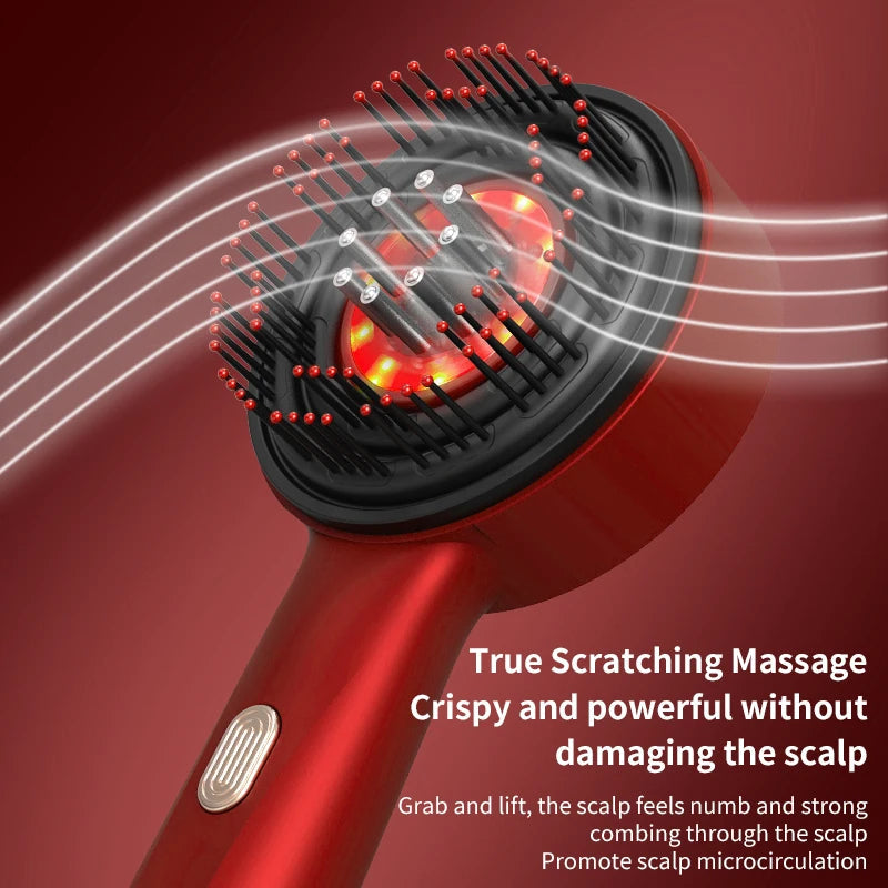 Electric Vibration Massage Comb Red Light Therapy Hair Growth Massage Scalp Brush Anti Hair Loss Liquid Oil Applicator Hair Care 
