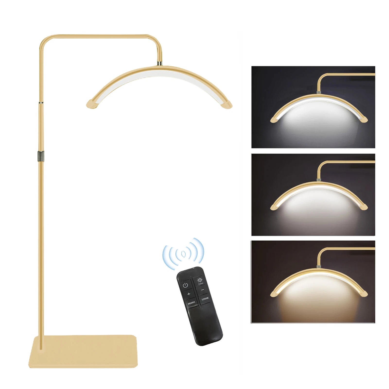 Andoer HD-M6X 36W Floor LED Video Light Half-moon Shaped Fill Light  3200K-5600K Dimmable with 180cm/ 70.9in Metal Light Stand 