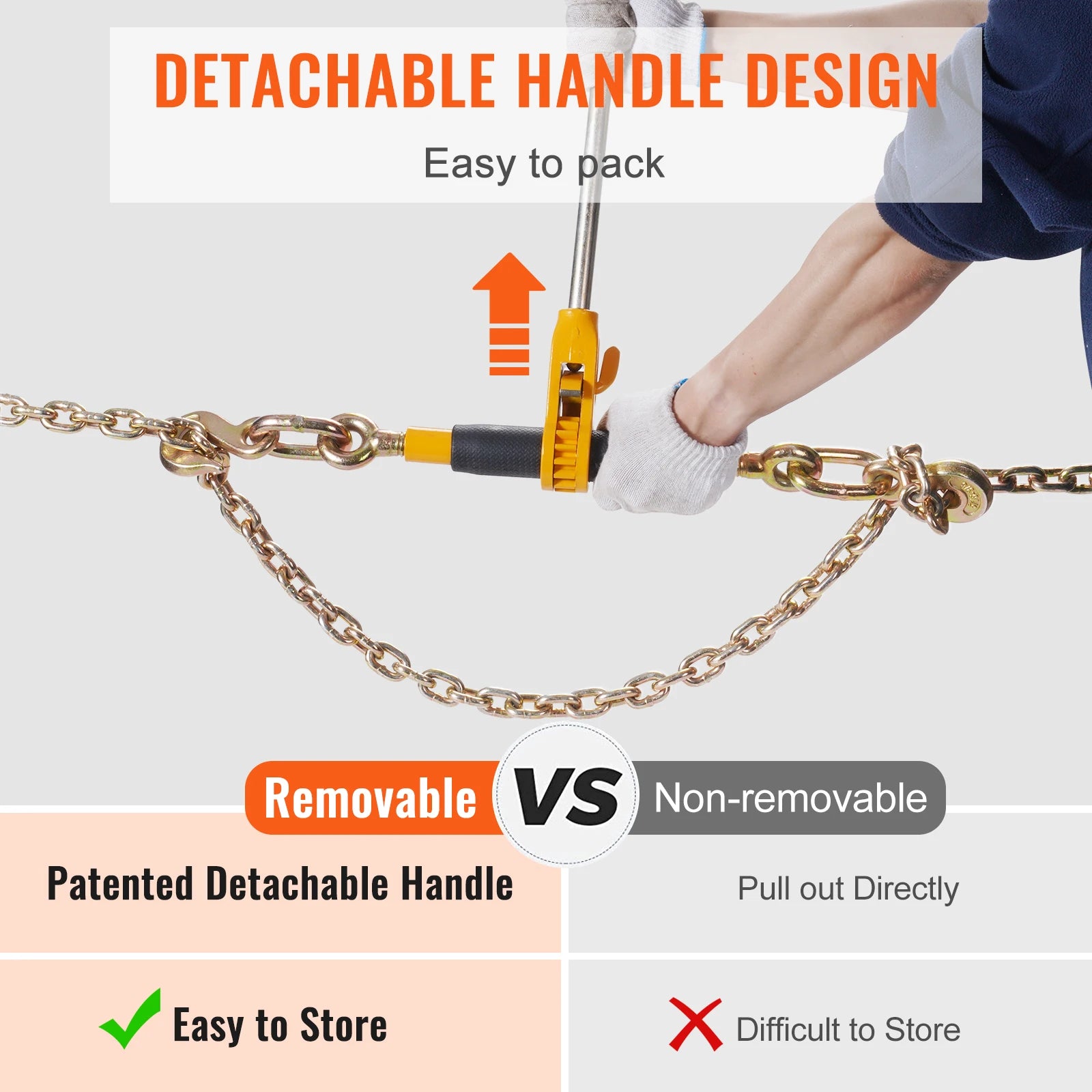 7100 lb Ratchet Chain Binder with Anti-Skid Handle for Secure Loads