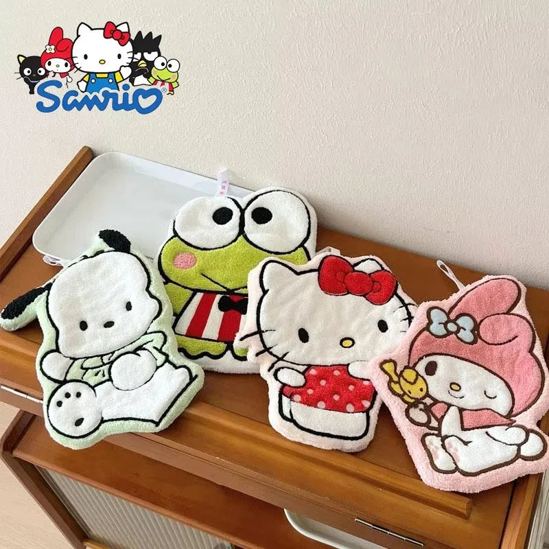 Sanrio Coral Fleece Hand Towel – Hello Kitty, My Melody & Pochacco 🐱 