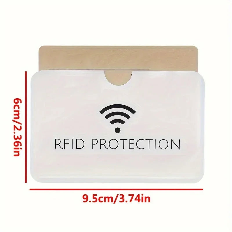 10pcs Aluminium Smart Rfid Blocking Bank Sleeve Wallet, RFID Protection Simple Card Holder 