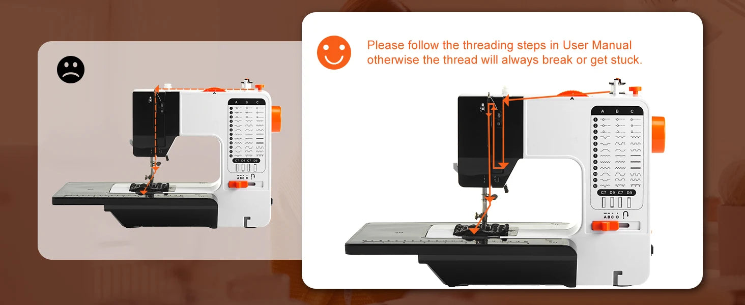 Portable Sewing Machine with 38 Stitches & Dual Speed Control