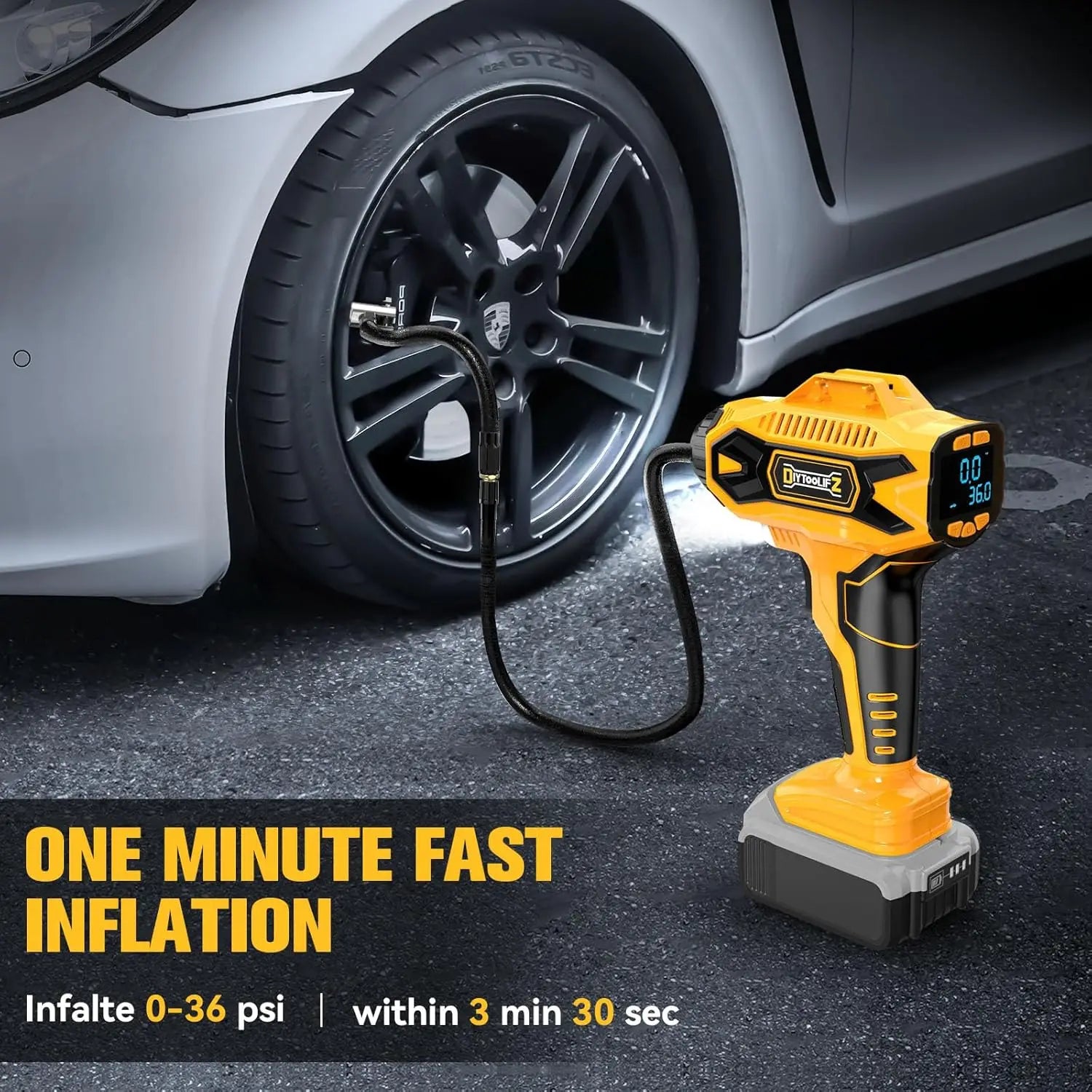 Cordless Digital Tire Inflator Kit for Dewalt 20V Batteries