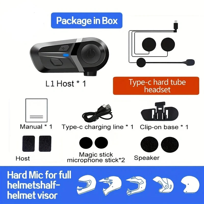 Bluetooth 5.3 Wireless Motorcycle Helmet Headset Hands-free Call Phone Motorcycle Waterproof Earphone Music Player Moto Helmet 