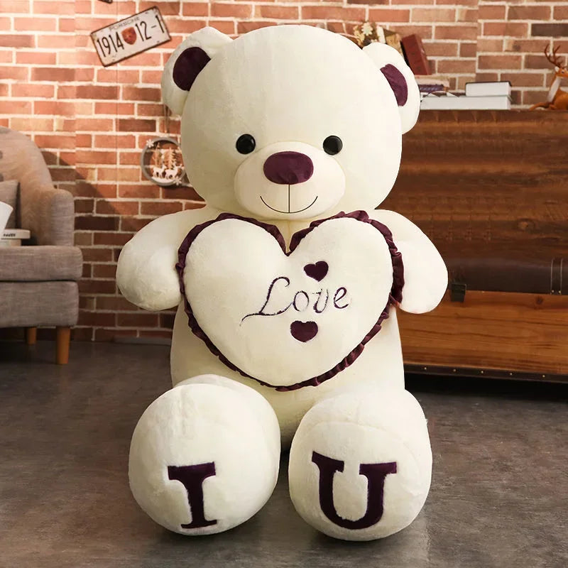 80/100Cm Big LOVE Plush Toy Bear Giant Stuffed Animals Birthday Gifts Soft Pillow Dolls Grilfriend Girls Wife kids Children 