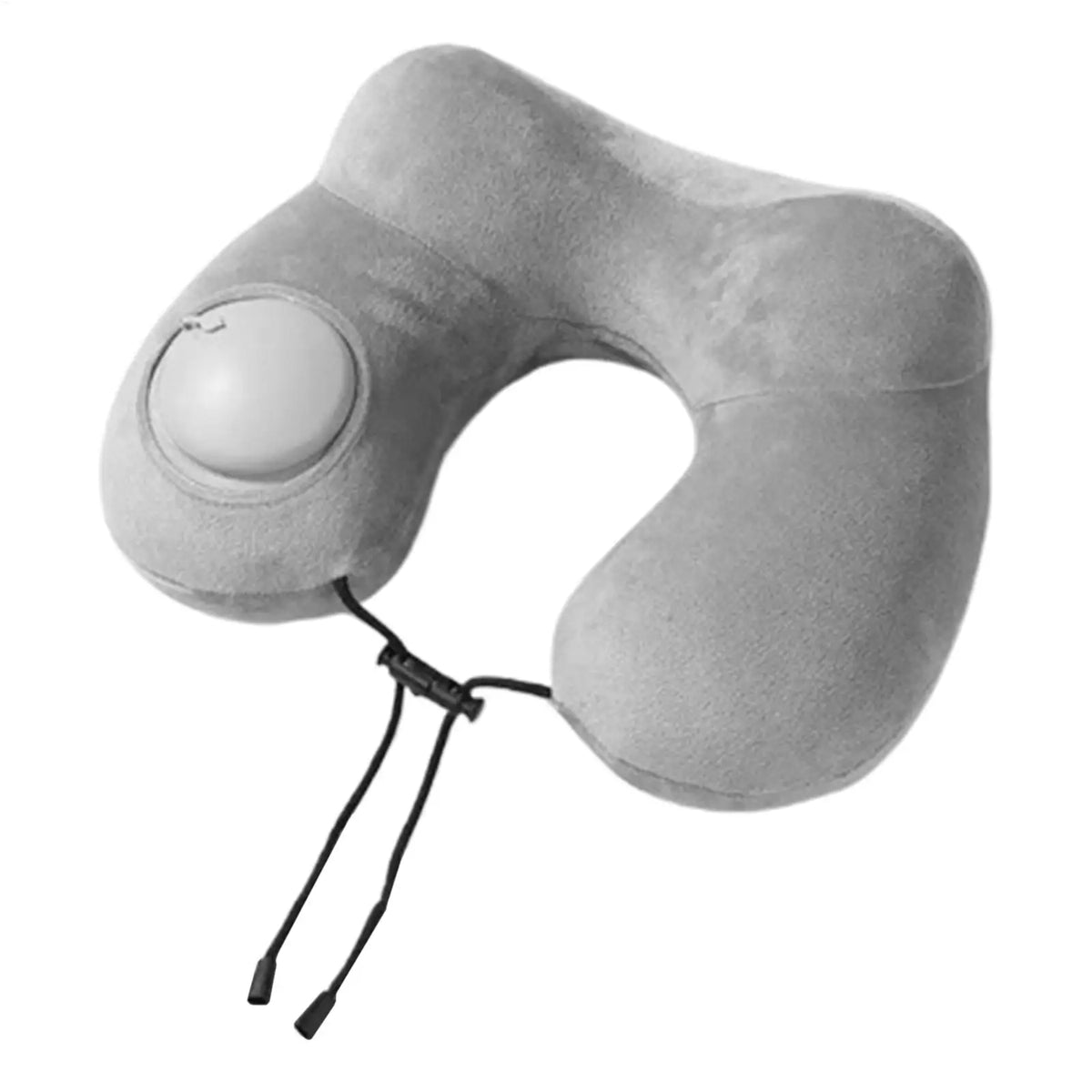 Almohada de viaje inflable en forma de U para el cuello, gris
