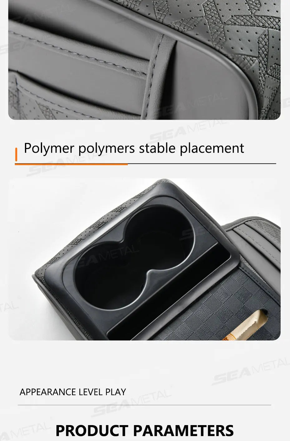 SEAMETAL 12 in 1 Car Arm Rest Cushion Multi-Pocket Center Console Cushion with Cup Holder/Tissue Holder Car Elbow Support Pad