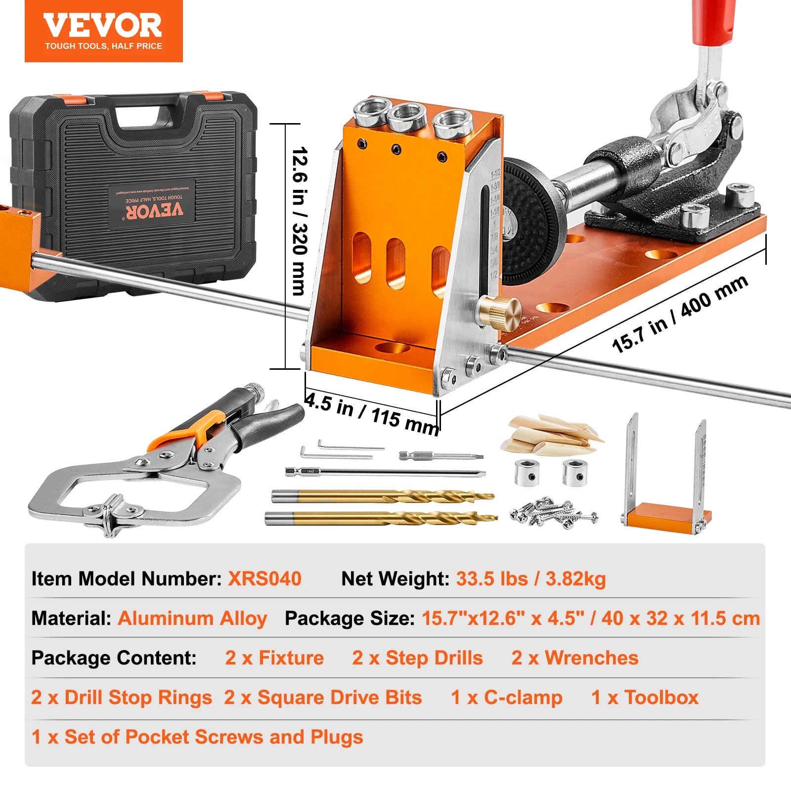 30‑Piece Pocket Hole Jig Kit for Precise Woodworking