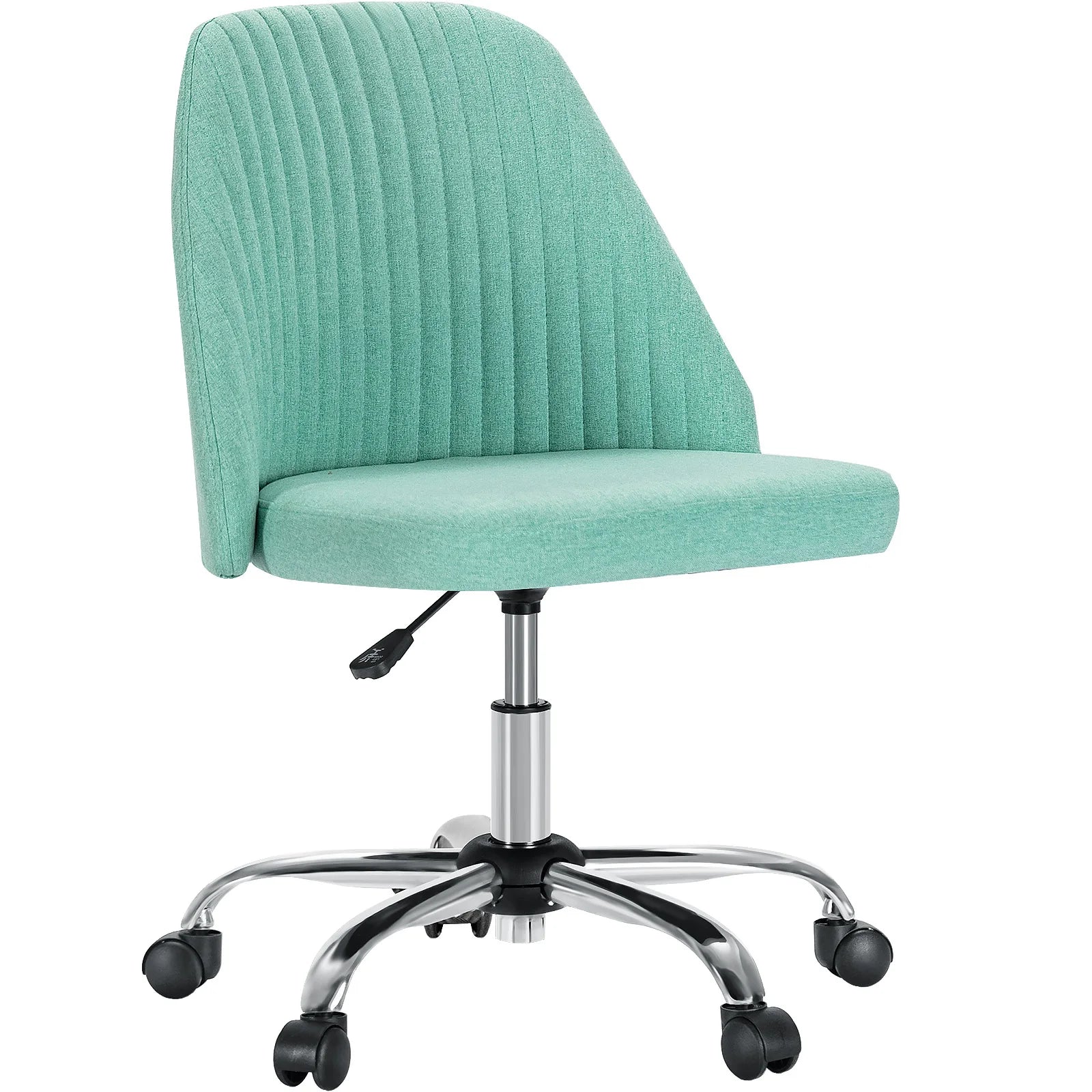 Armless Adjustable Swivel Desk Chair with Wheels and Back Support