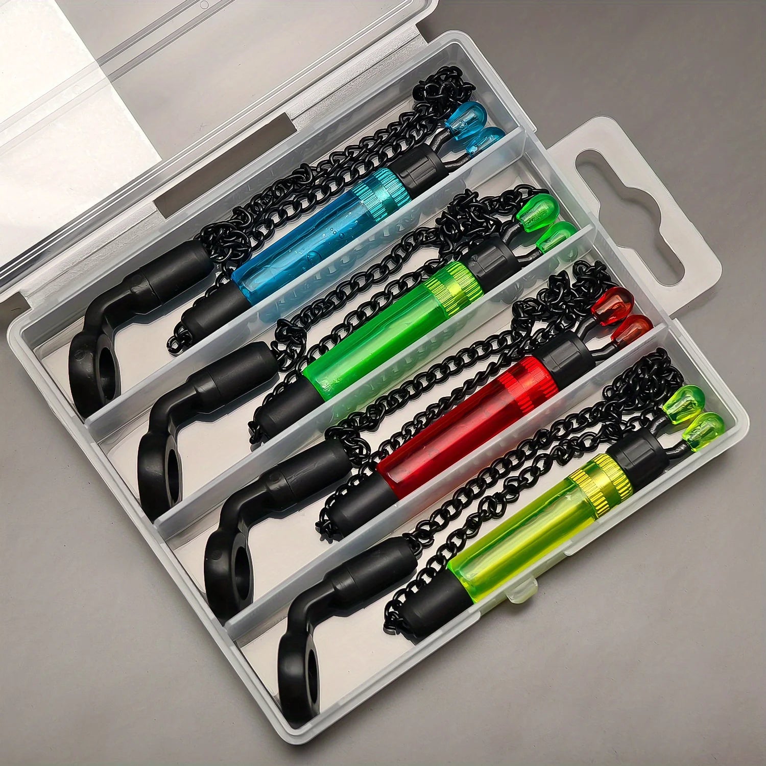 4pcs Carp Fishing Swingers Bobbins Set with Protective Box