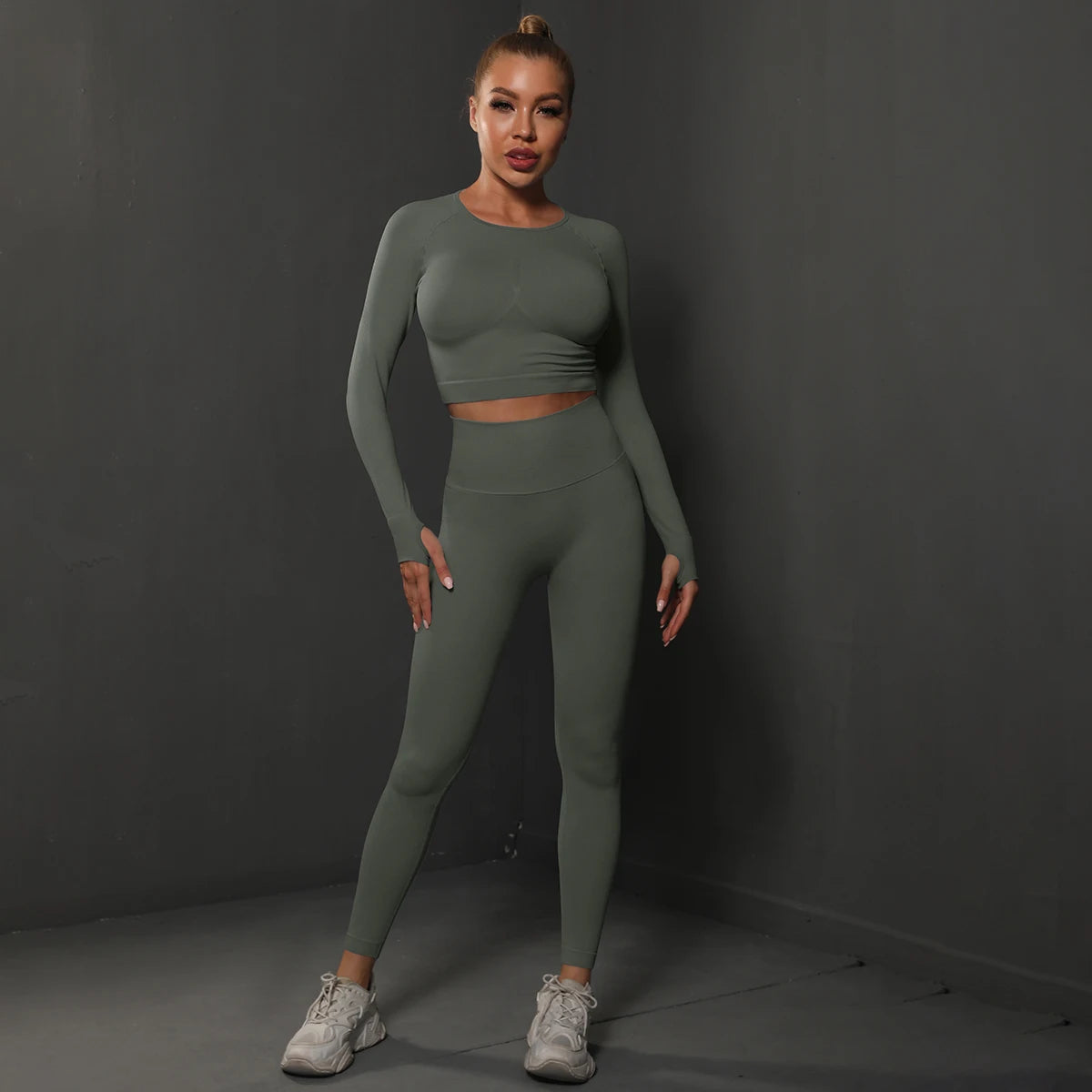 Ženski dugi rukav yoga top i set hlača