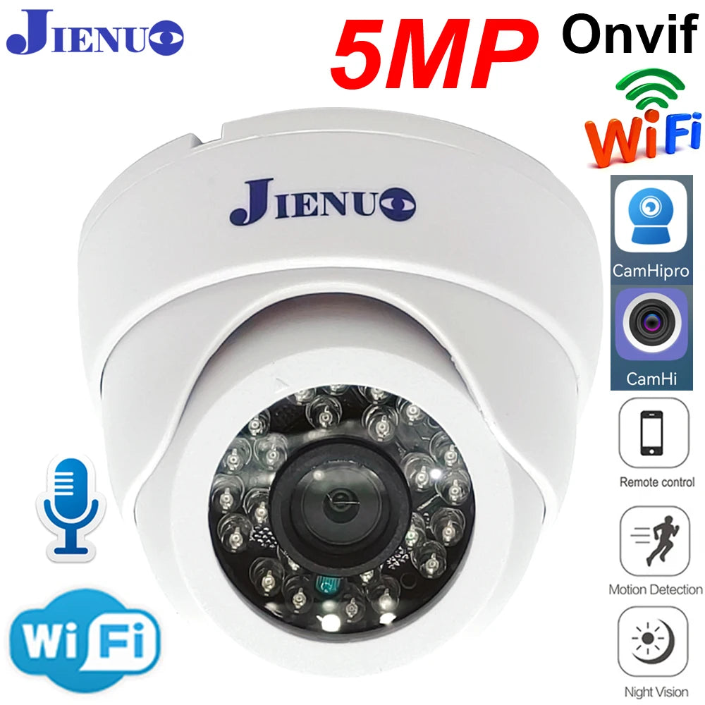 5MP WiFi Dome Security Camera with Night Vision & Motion Alerts