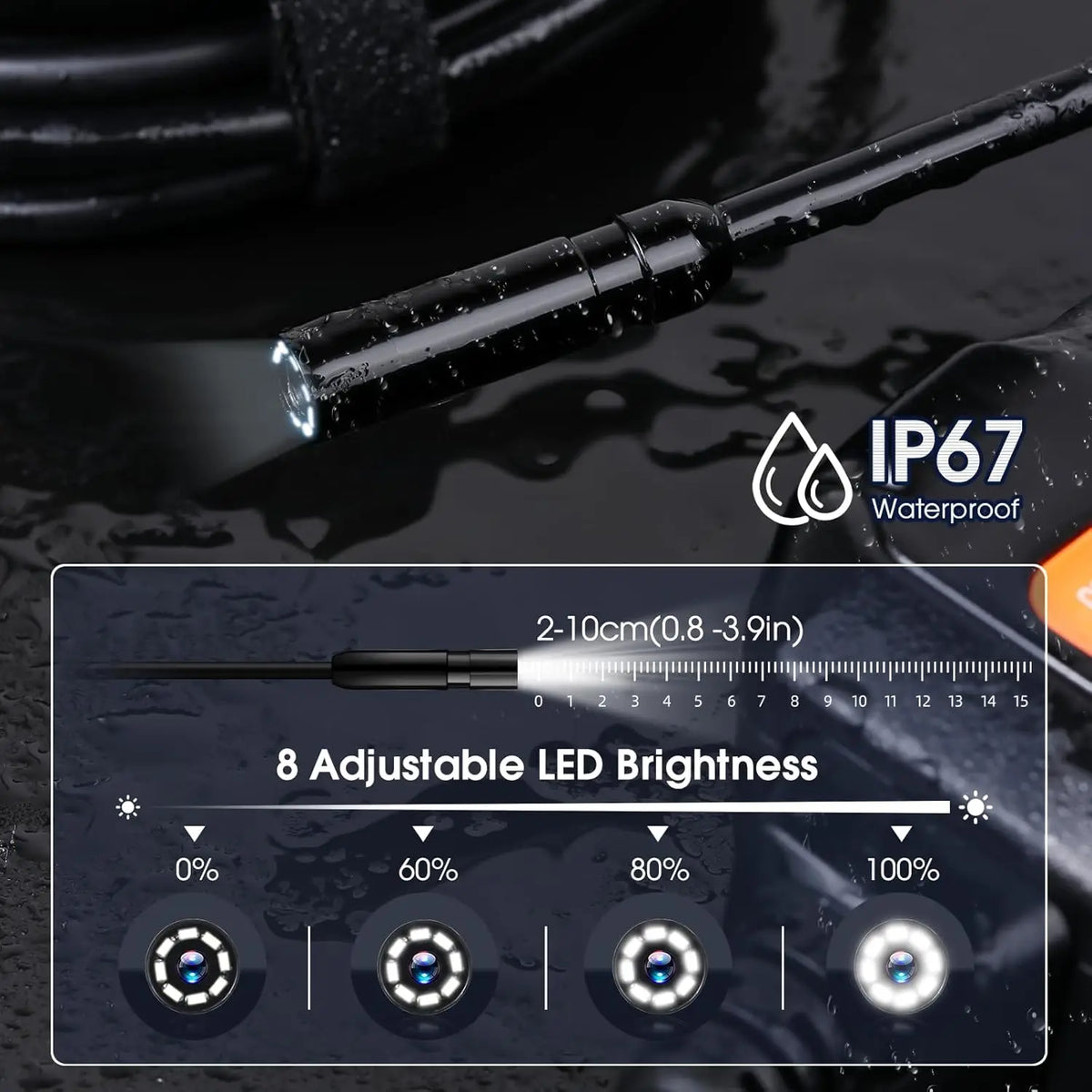 Inspection Borescope with 4.3-Inch IPS Screen and Dual Lens