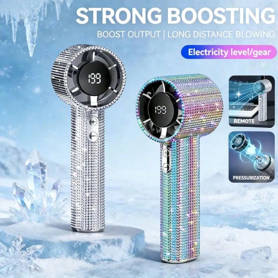 Mini USB-C Rechargeable Handheld Fan with Quiet Turbo Airflow