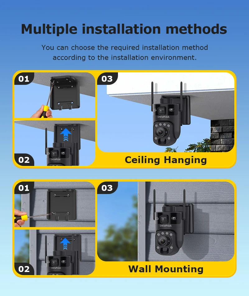 6K 12MP 4G/WiFi Solar Battery Security Camera 60X Zoom PTZ Outdoor