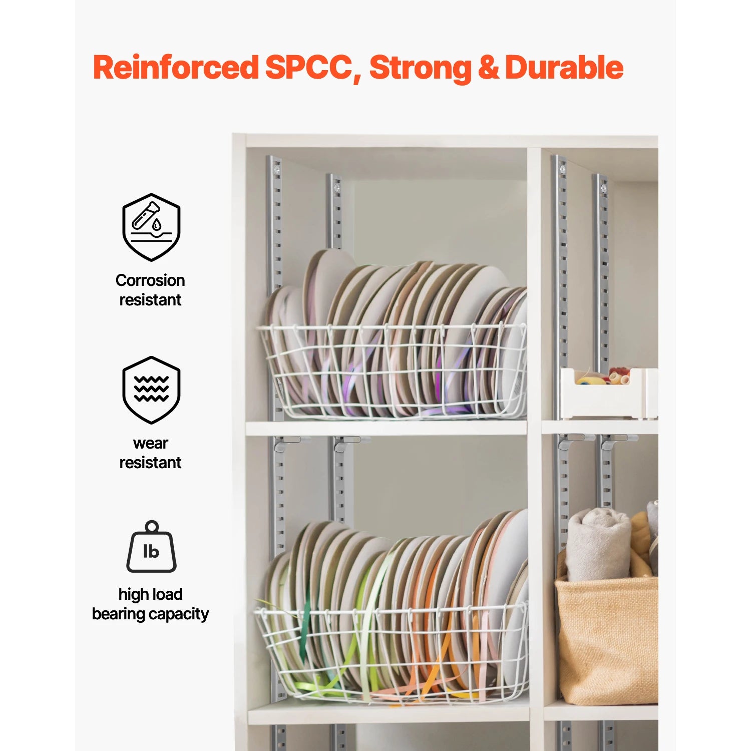 Adjustable Shelf Bracket Pilaster System with Screws for Wall Storage